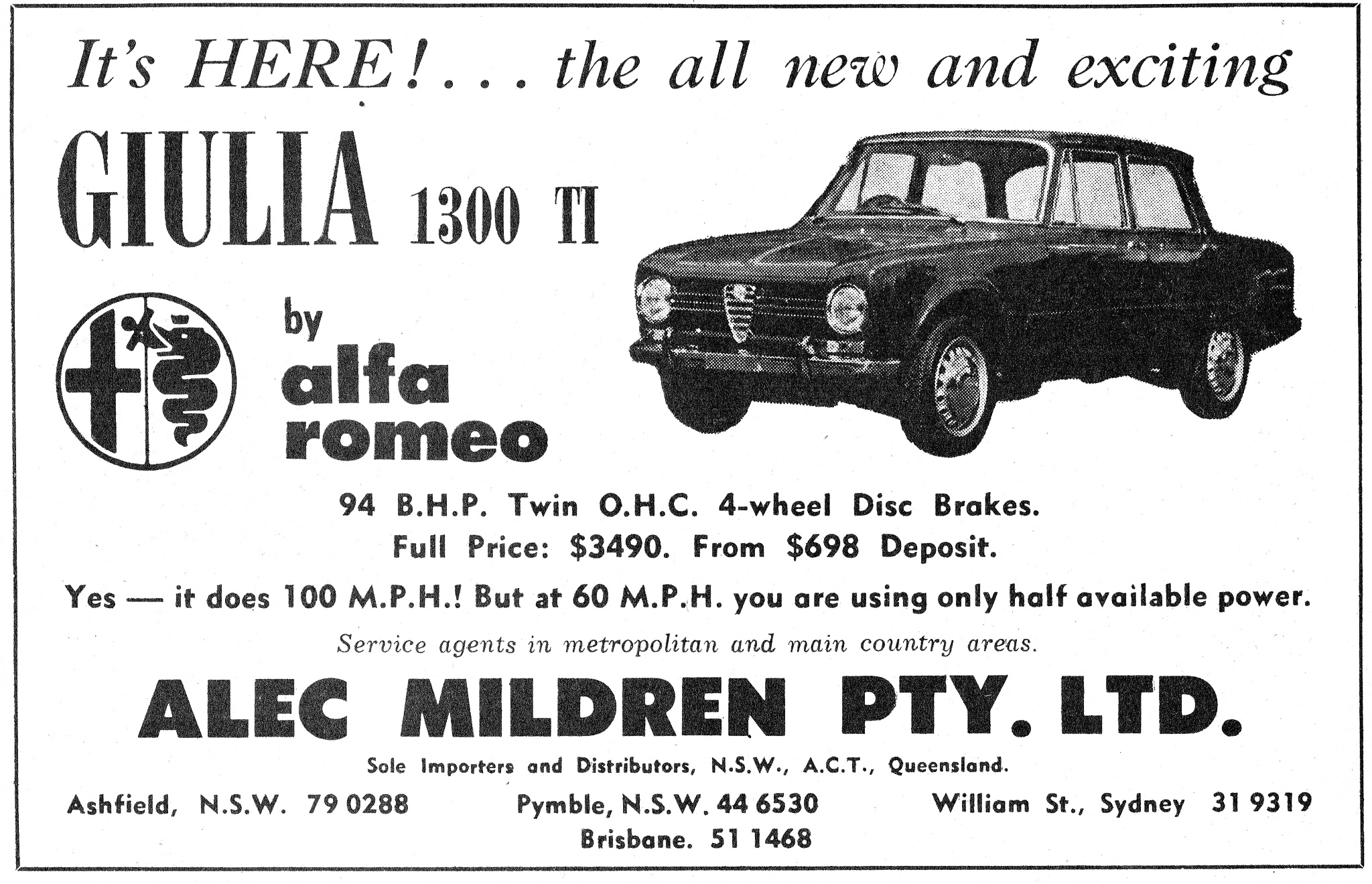 1968 Alec Mildren Motors PTY LTD Alfa Romeo Giulia 1300